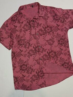 Jotook Unisex Shirt Tropical Floral Print, S/M Pink